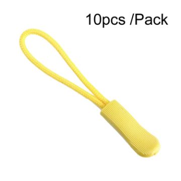 Picture of 10pcs/Pack TPU Plastic Slider Zipper Cord Caterpillar Puller (Yellow)