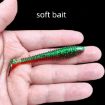 Picture of 50pcs Threaded T-Tail Two Color Soft Baits Lures, Size: 5.5cm (Orange)