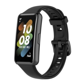 Black Silicone Watch Band for Huawei Band 7 - 1
