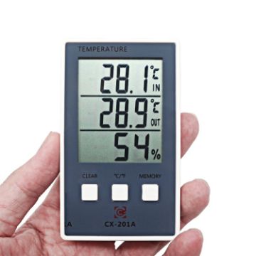 Picture of CX-201A LCD Digital Weather Station Thermometer Hygrometer Indoor Outdoor Temperature Humidity Meter with Temperature Sensor