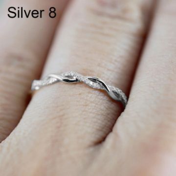 Silver Twist Shape Ring - Size 8 - 1