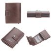 Picture of Baellerry RFID Anti-Theft Automatic Pop-Up Card Wallet Buckle Metal Aluminum Shell Card Holder (Coffee)