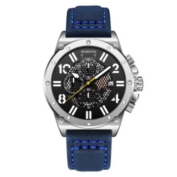 Picture of Ochstin 6122 Multi Function Quartz Watch Sports Luminous Waterproof Watch Calendar Leather Men Watch (Blue)