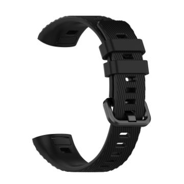 Black Silicone Watch Band for Huawei Band 3 & 4 Pro - 1