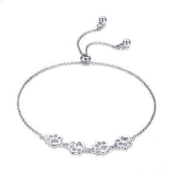 Sterling Silver Cute Pet Claw Mark Bracelet - Animal Drip Bracelet - 1