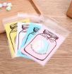 Picture of 100 PCS/Set Cute Colorful Bottle Pattern Wedding Birthday Cookies Candy Gift Packaging Bag (Pink)