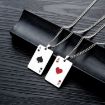 Picture of OPK 1542 Titanium Steel Men Necklace Personality Poker Pendant, Color: Black With Chain
