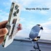 Picture of Back Clip Double Ring Magnetic Metal Folding Phone Bracket Desktop Lazy Ring Phone Holder (Silver)