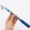 Picture of 32cm Portable Telescopic Sea Fishing Rod Mini Fishing Pole, Extended Length : 1.5m, Blue Clip Reel Seat