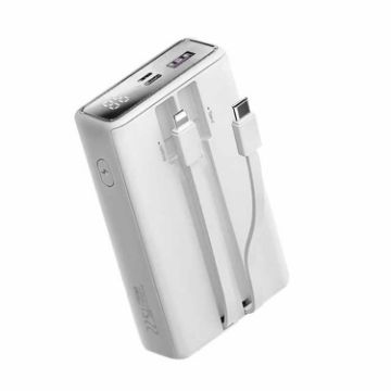 Picture of ROMOSS PAC20 PD 20W 20000mAh Power Bank Built In 8 Pin & Type-C/USB-C Cable (White)