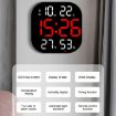 Picture of 13-Inch LED Acrylic Electronic Clock Large-Screen Square Wall Clock With Timing Temperature Humidity (6632 White Red)