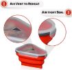 Picture of Silicone Pizza Box Foldable Portable Crisper with 5 Microwavable Trays (Red)