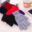 Picture of Winter Touch Screen Gloves Women Men Warm Stretch Knit Mittens Imitation Wool Thicken Full Finger Gloves (Black)