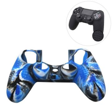 Picture of Non-slip Silicone Protective Case for Sony PS4 (Black Blue)