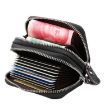 Picture of Cowhide Leather RFID Blocking Card Holder Wallet with Coin Purse & Card Slots (Black)