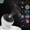 Picture of Galaxy Night Light Star Projector LED Table Lamp Childrens Room Decor With 12pcs Film Disc (Black and White)