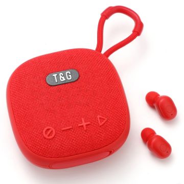 Picture of T&G TG-813 2 in 1 TWS Bluetooth Speaker Earphone with Charging Box (Red)