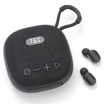 Picture of T&G TG-813 2 in 1 TWS Bluetooth Speaker Earphone with Charging Box (Black)