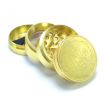 Picture of 40mm 4 Layers Gold Coin Pattern Zinc Tobacco Grinder