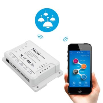 Picture of Sonoff 4CH Pro 433MHz Remote Control + WiFi Smart Timer Switch, Interlock/Self-locking, Compatible with Alexa/Google Home
