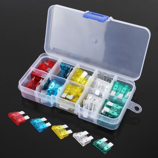 Picture of 50 PCS 10A/15A/20A/25A/30A Blade Fuses Set for Car Vehicle