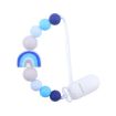 Picture of Baby Anti-drop Chain Pacifier Clips Silicone Rainbow Beads Dummy Holder Nipple Clip (Blue)