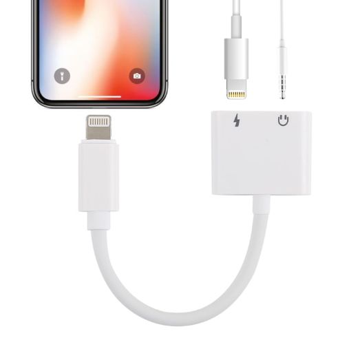 GL011 2 in 1 Audio Charging Adapter - White - 1