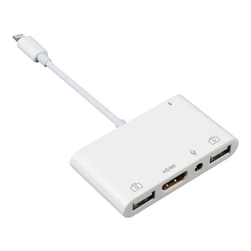 4 in 1 8 Pin to Dual USB + HDMI OTG Audio Adapter - 1