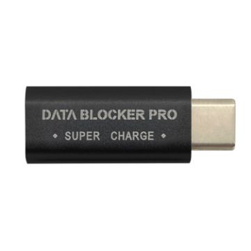 GE07 USB-C/Type-C Data Blocker Fast Charging Connector - Black - 1