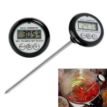 Picture of Portable Digital Probe Meat Kitchen Food Cooking BBQ and Liquid Thermometer