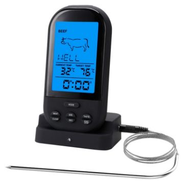 Picture of TS-HY62 Digital Kitchen Food Cooking BBQ Wireless Thermometer (Black)