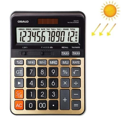 OSALO OS-3TV 12-digit LCD Screen Solar Desktop Calculator - 1
