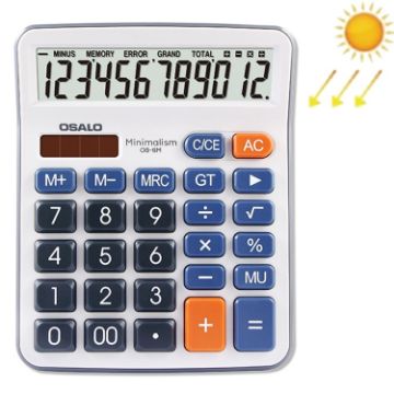Picture of OSALO OS-6M 12-digit Office Desktop Calculator Solar Dual Power Calculator
