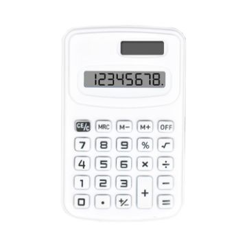 Picture of Small Solid Color Calculator Dormitory Student Office Exam Tool (White)