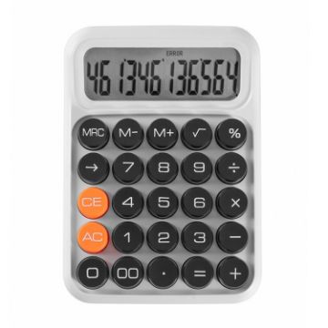Picture of 12-digit Mechanical Keyboard Calculator Office Student Exam Calculator Display (White Black)