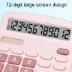 Large Screen Solar Dual Power Calculator - Pink - 4