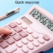 Picture of 12-Digit Large Screen Solar Dual Power Calculator Student Exam Accounting Office Supplies (Pink)