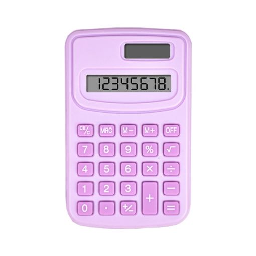 Small Solid Color Calculator Dormitory Student Office Exam Tool - Purple - 1