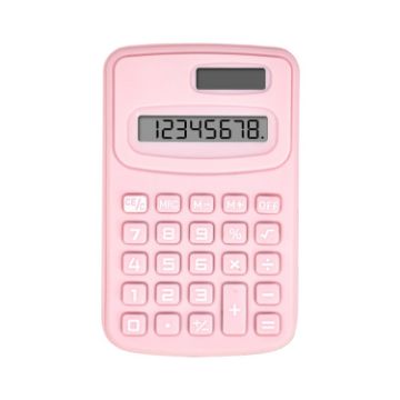 Picture of Small Solid Color Calculator Dormitory Student Office Exam Tool (Pink)