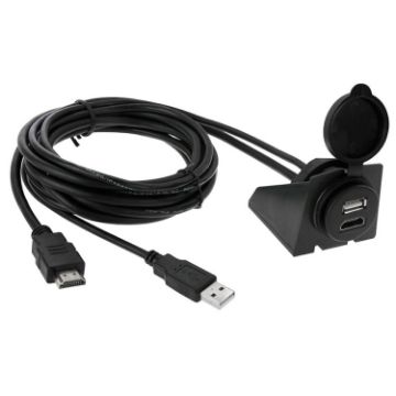 Picture of USB 2.0 & HDMI (Type-A) Male to Female Extension Cable, Length: 2m