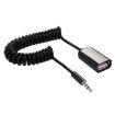 Picture of 3.5mm Male to USB 2.0 Female Audio Converter Retractable Coiled Cable for Car MP3 Speaker U Disk, Length: 1m (Black)