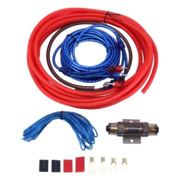 Picture of 1200W 8GA Car Copper Clad Aluminum Power Subwoofer Amplifier Audio Wire Cable Kit with 60Amp Fuse Holder
