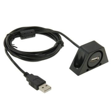 Picture of USB 2.0 Male to Female Extension Cable with Car Flush Mount, Length: 2m