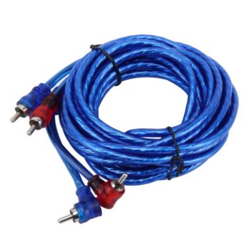 Picture of 4.5m Car Auto PU Wrapped Audio Stereo Cable OFC 2RCA to 2RCA Jack Audio Cable Male to Male RCA Aux Cable