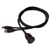 Picture of 1m Flush Mount USB 3.0 Dock Car Ship Motorcycle Dashboard Panel Male to Female Data Waterproof Extension Cord (Black)