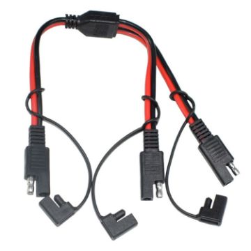 SAE One to Two Extension Cable Car Power Cord - 1