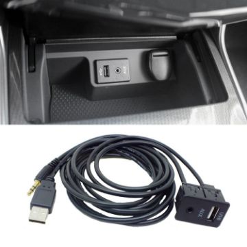 Picture of Car Modified AUX+USB Socket Audio Modification Accessories 3.5mm USB Extension Line