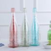 Picture of 5 Champagne Wine Glasses + Wine Bottle Set Transparent Plastic Cup for Picnics (Transparent Green)