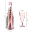 Champagne Wine Glasses Set + Wine Bottle - Transparent Green - 3