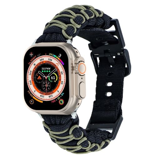 Apple Watch Ultra 2 49mm Dual-layer Braided Paracord Buckle Watch Band - 1